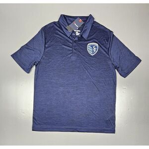 Fanatics Sporting KC Kansas City Polo‎ Shirt Mens Large. MLS Golf Short Sleeve.